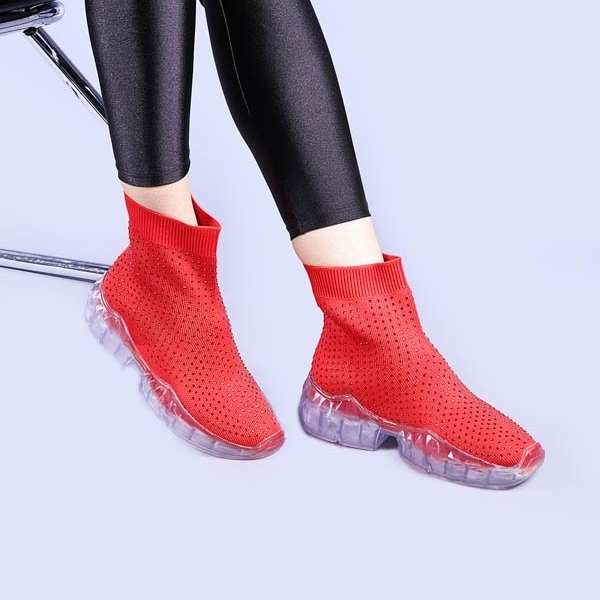 Γυναικεία αθλητικά παπούτσια Carlia κόκκινα, 3 - Kalapod.gr